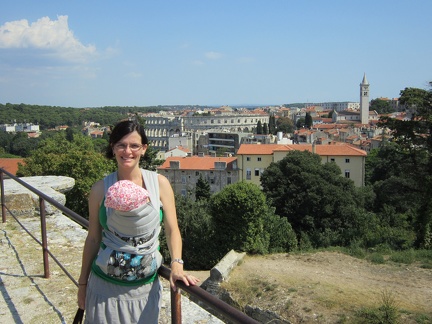 Erynn and Greta on the Pula  Croatia Citadel